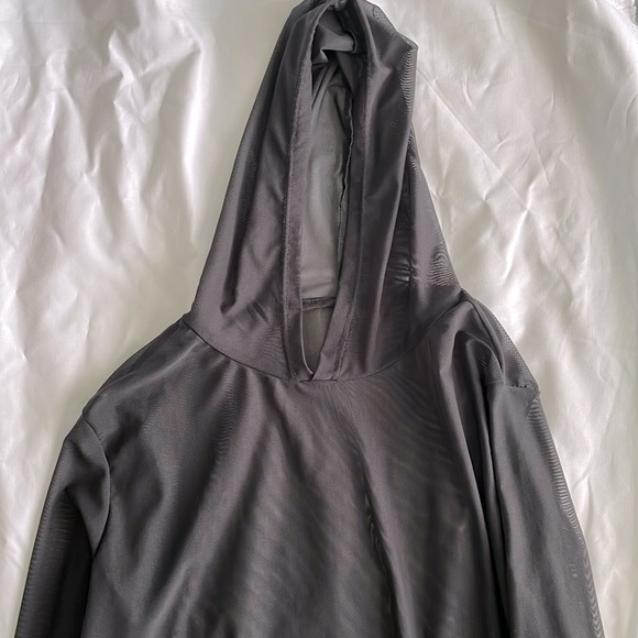 Black Mesh Hoodie with Neon Pink Tank Top - Picture 1 of 4